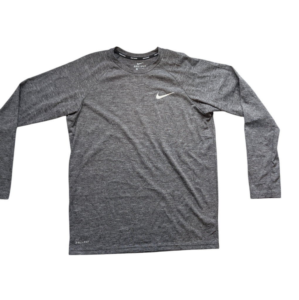Nike Swim Dri-Fit Gray Long Sleeve Tee Small Activewear